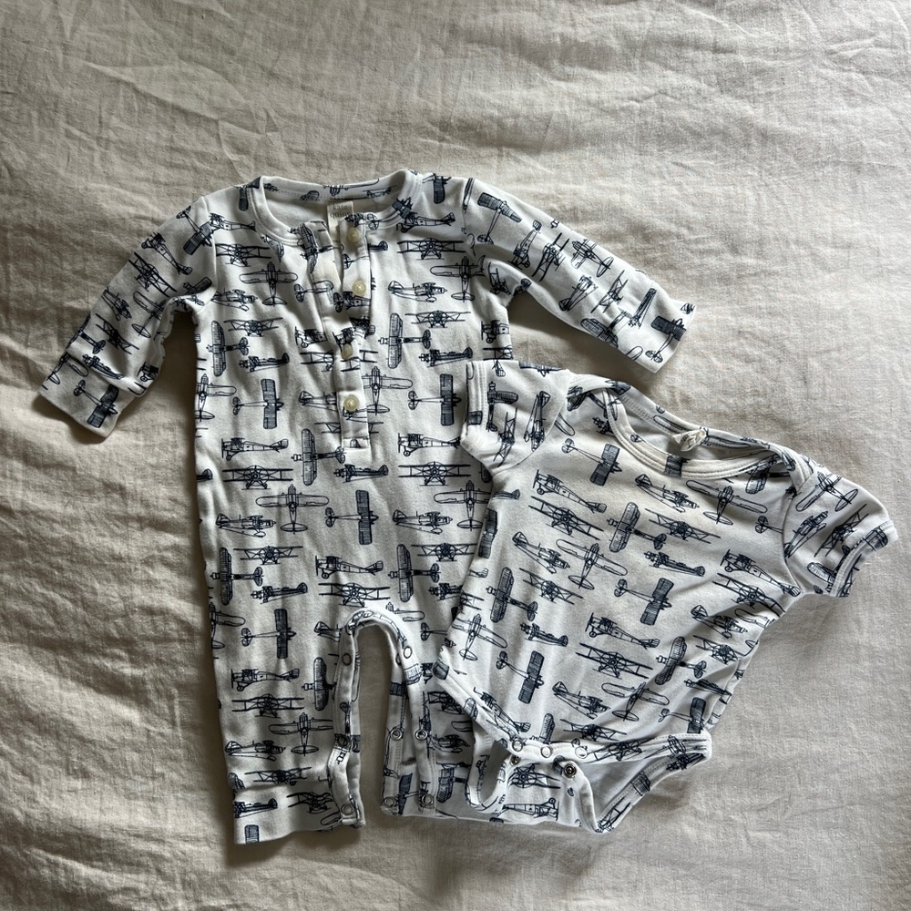 Kate Quinn vintage airplane onesie and romper
